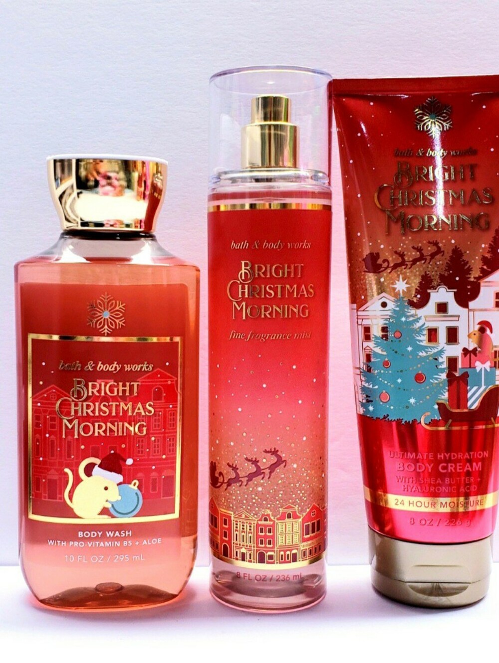 Bath & Body Works BRIGHT CHRISTMAS MORNING Body Cream, Body Wash, Fragrance Mist